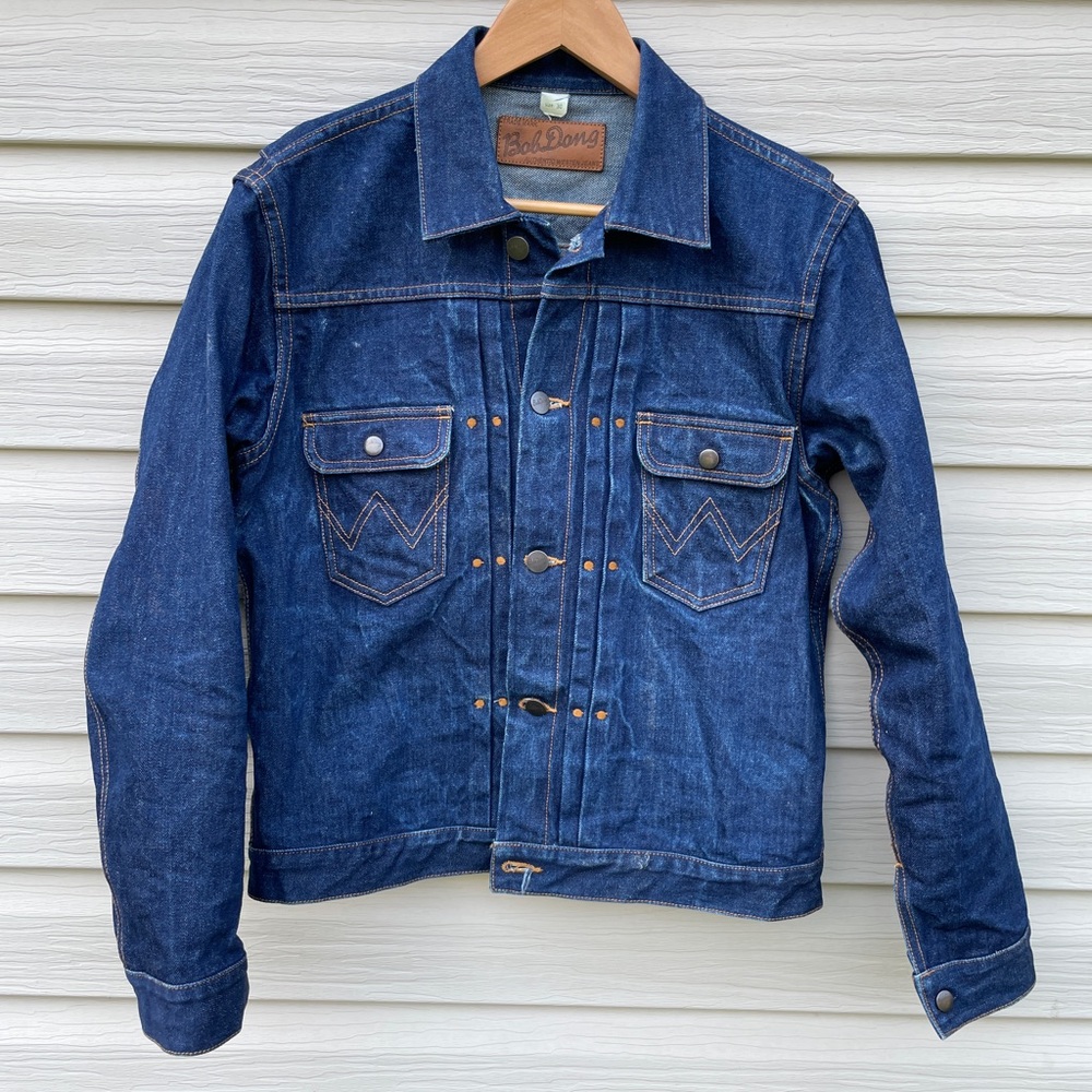 BOB DONG Repro 11MJ Pleated 1940s Western Selvage Denim Jacket